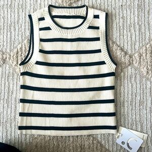 Commense striped cropped sweater shirt